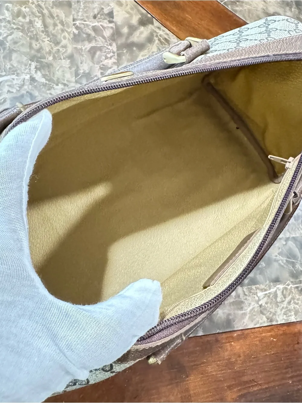 Vintage Gucci Boston GG Web Canvas Sherry Line handbag
